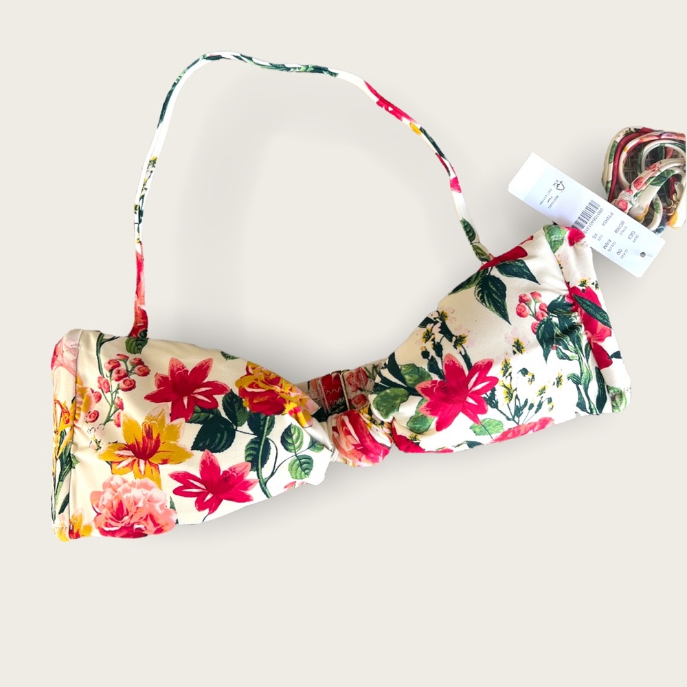 NWT J Crew floral bikini top.